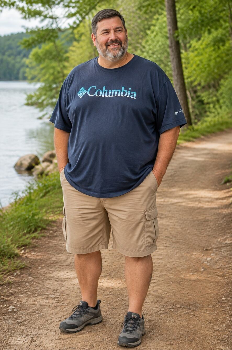 Columbia Men’s 3X Dark Navy Logo Graphic T-Shirt Outdoor Hiking Big Tall
